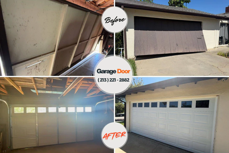 Before and after: garage door repair Oak Valley, NJ